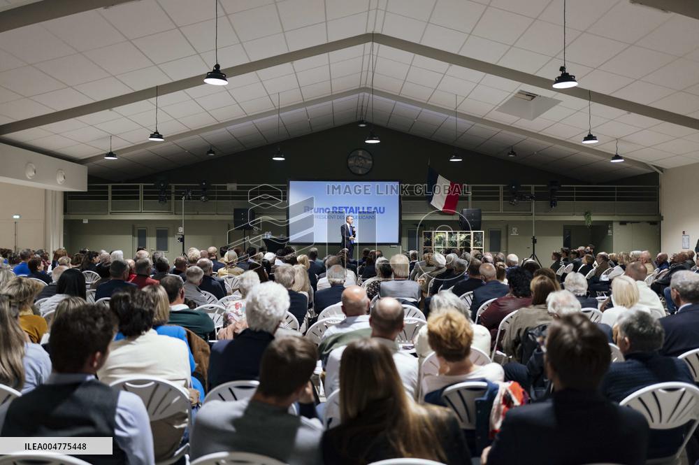 Bruno Retailleau During Meeting for Partial Legislative Elections - Montauban