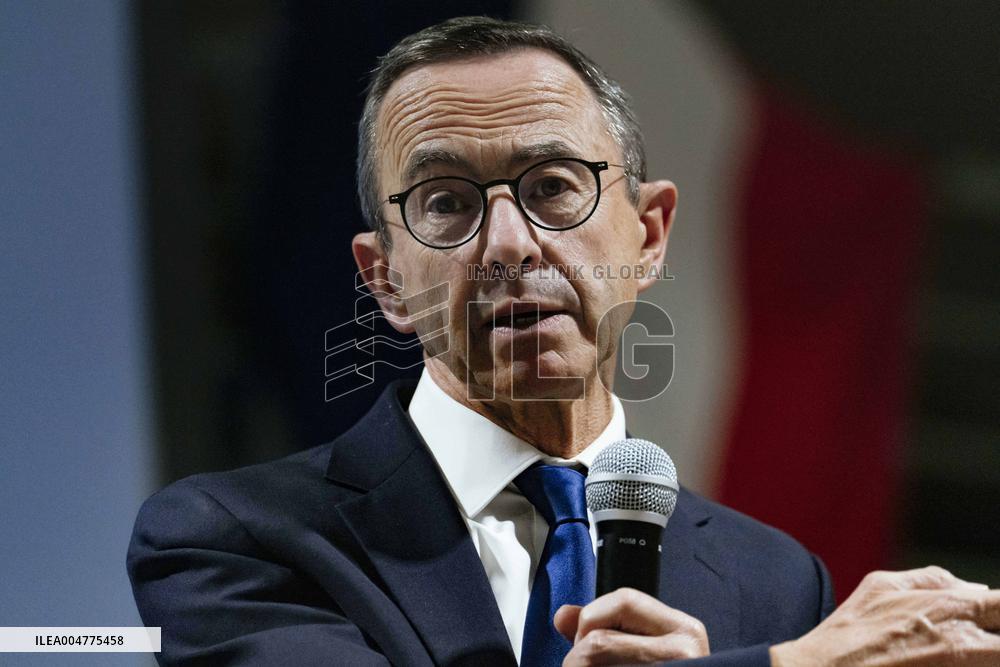 Bruno Retailleau During Meeting for Partial Legislative Elections - Montauban