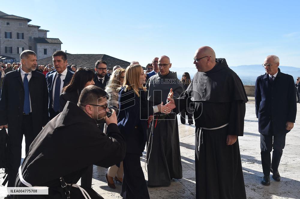 Italian PM Giorgia Meloni At San Francesco Celebration - Assisi