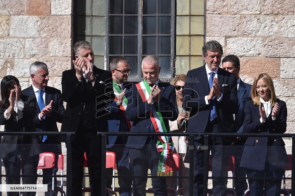 Italian PM Giorgia Meloni At San Francesco Celebration - Assisi