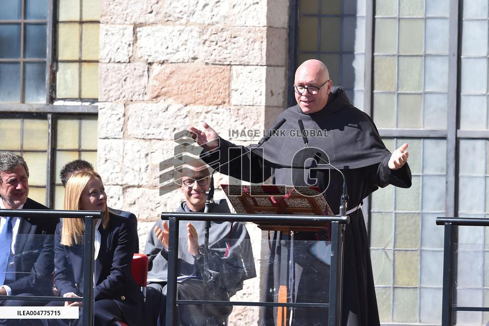 Italian PM Giorgia Meloni At San Francesco Celebration - Assisi