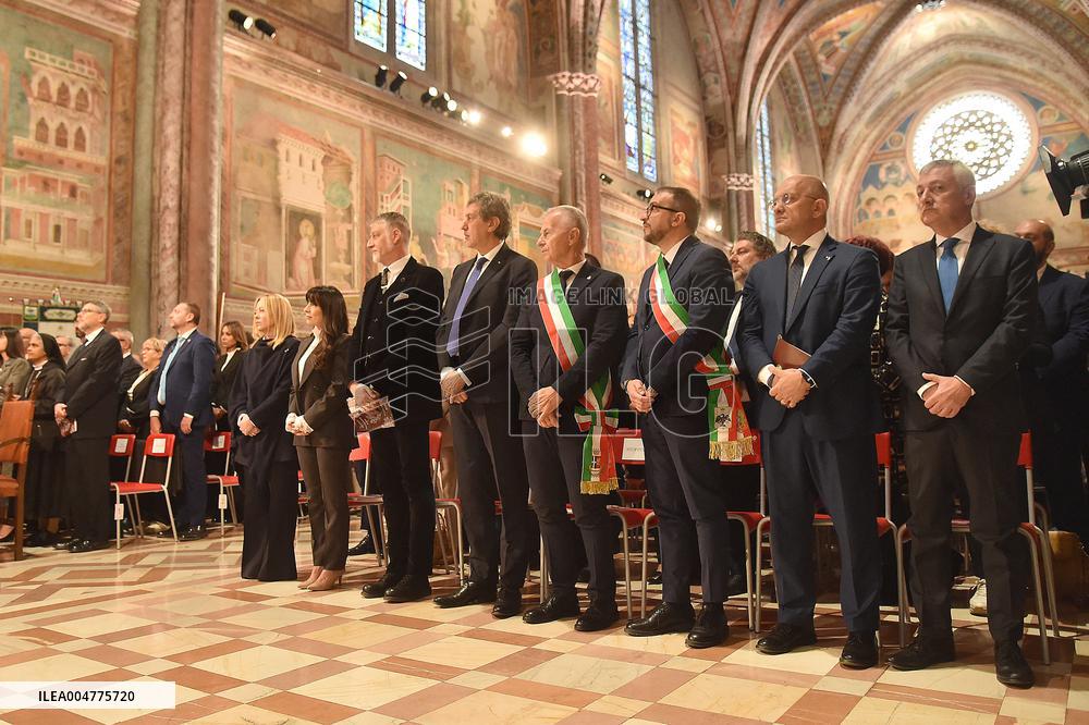 Italian PM Giorgia Meloni At San Francesco Celebration - Assisi