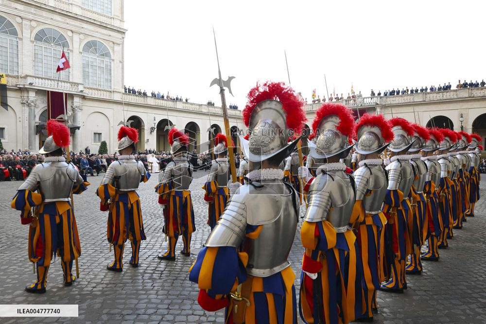 Pope Leo XIV Attends Swearing-in Of New Swiss Guard Recruits - Vatican
