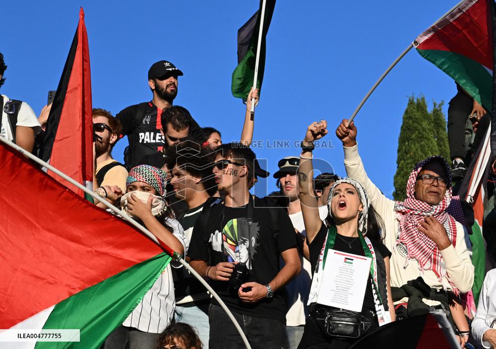 Massive Pro-Palestine Rally - Rome