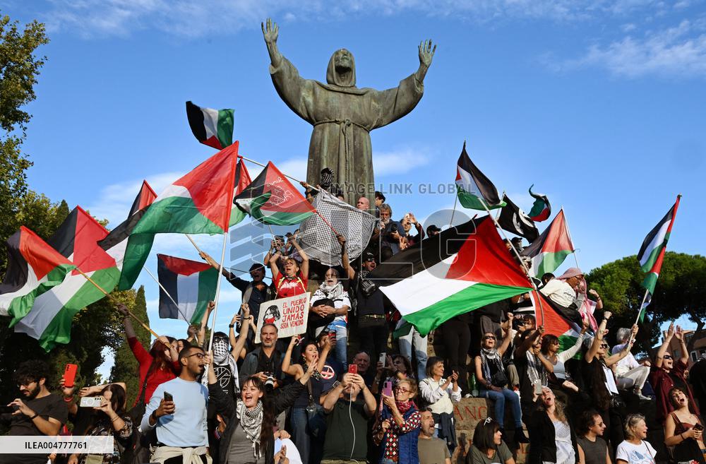 Massive Pro-Palestine Rally - Rome
