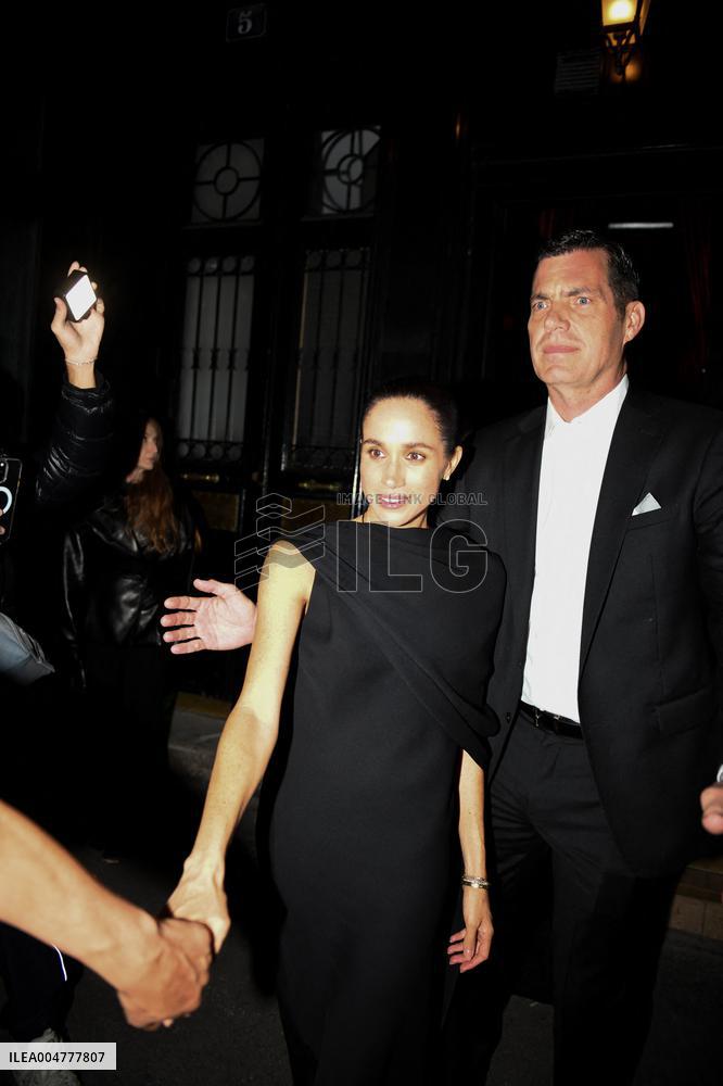 PFW - Meghan Markle Leaves Sugaar Restaurant