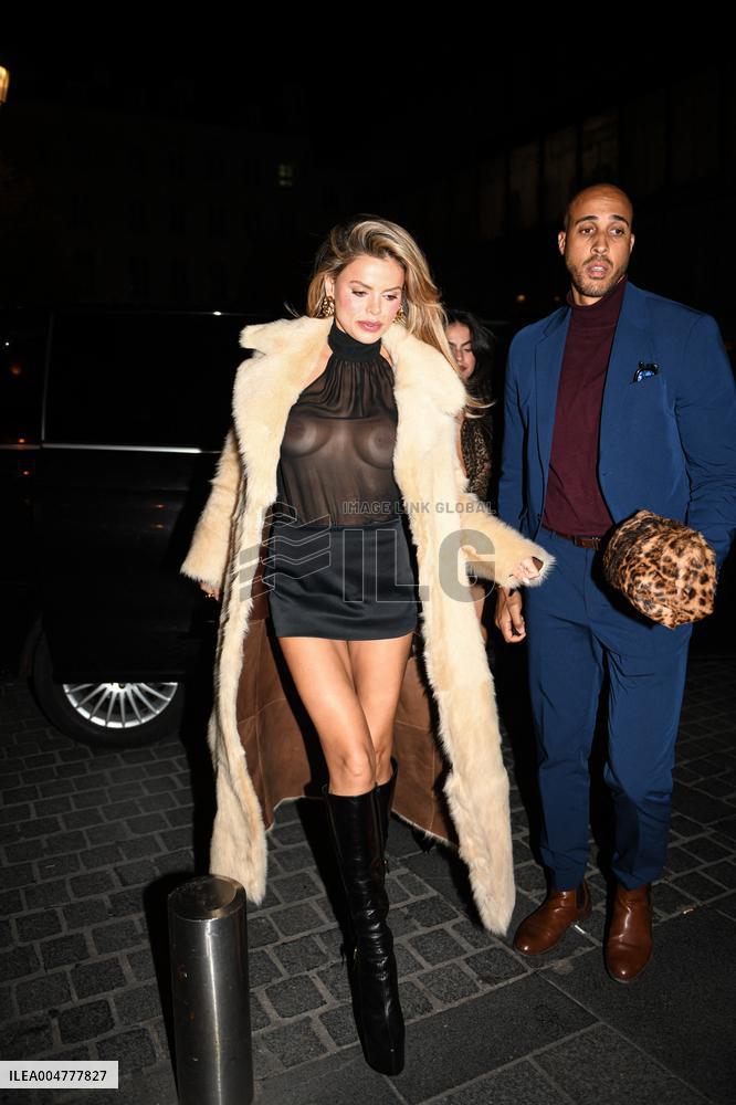 PFW - Brooks Nader Arrives at Le Sienna Restaurant