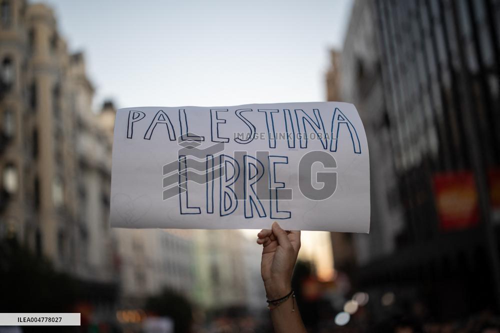 Demonstration in Support of Palestine Across Spain
