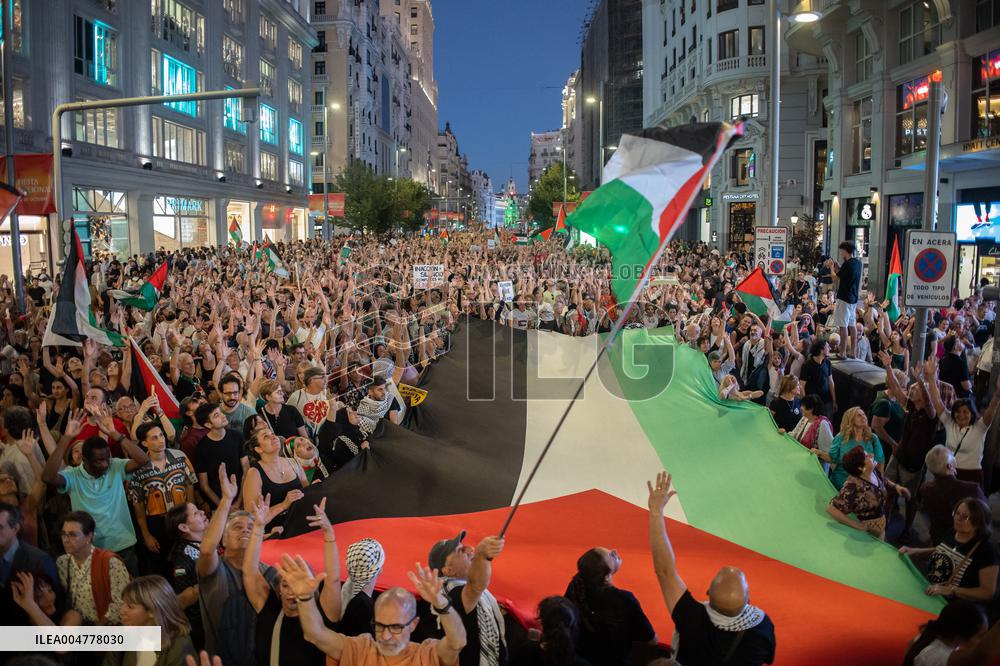 Demonstration in Support of Palestine Across Spain