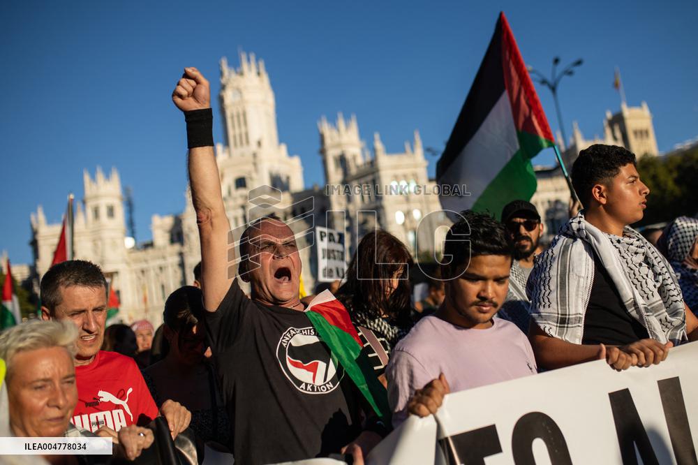 Demonstration in Support of Palestine Across Spain