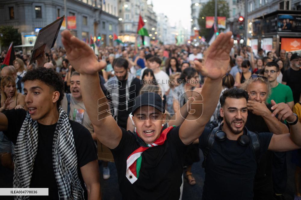 Demonstration in Support of Palestine Across Spain