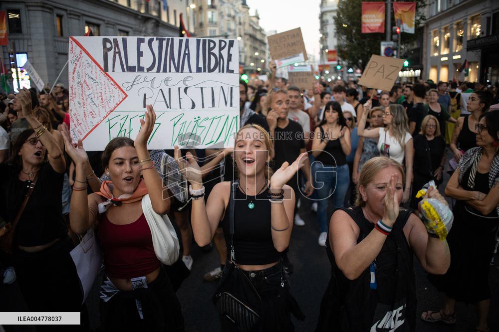 Demonstration in Support of Palestine Across Spain