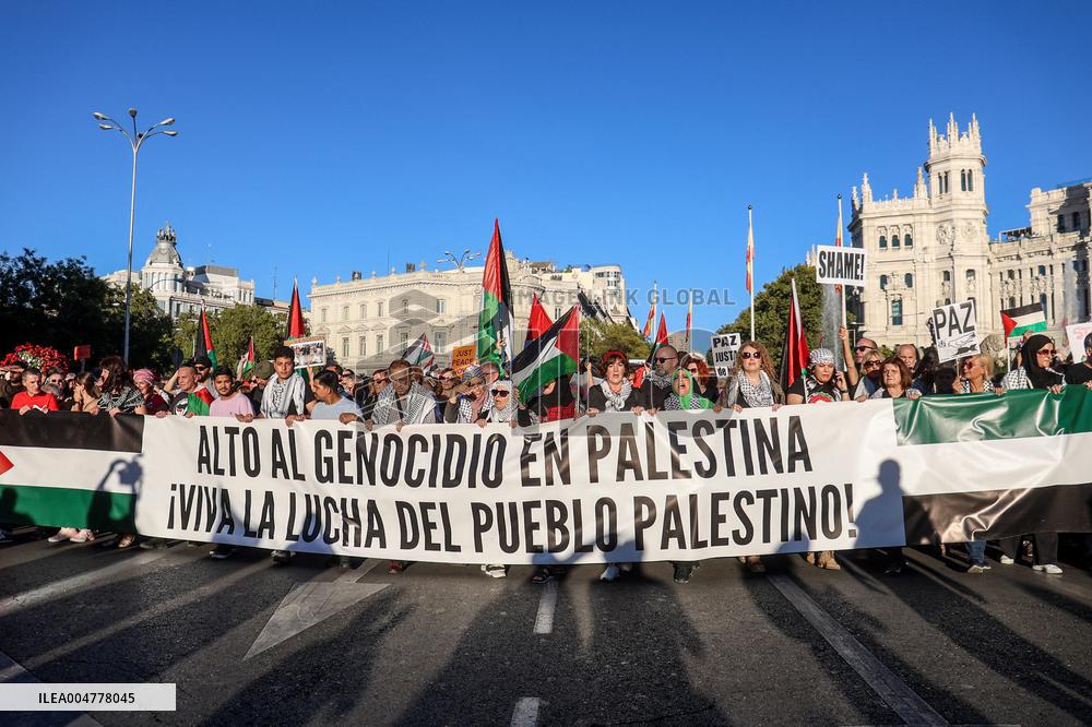 Demonstration in Support of Palestine Across Spain
