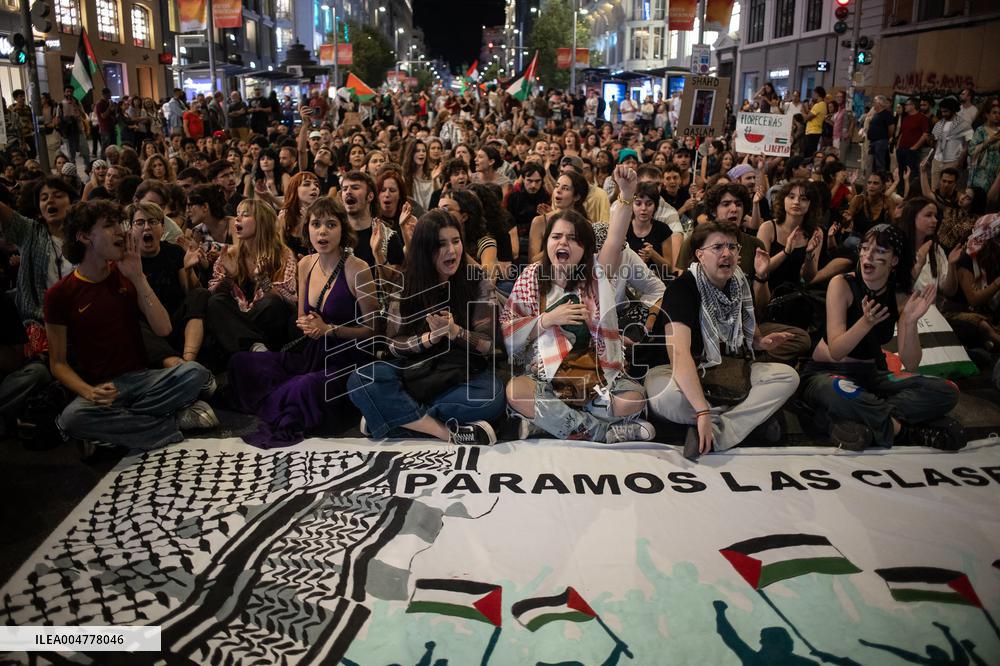 Demonstration in Support of Palestine Across Spain