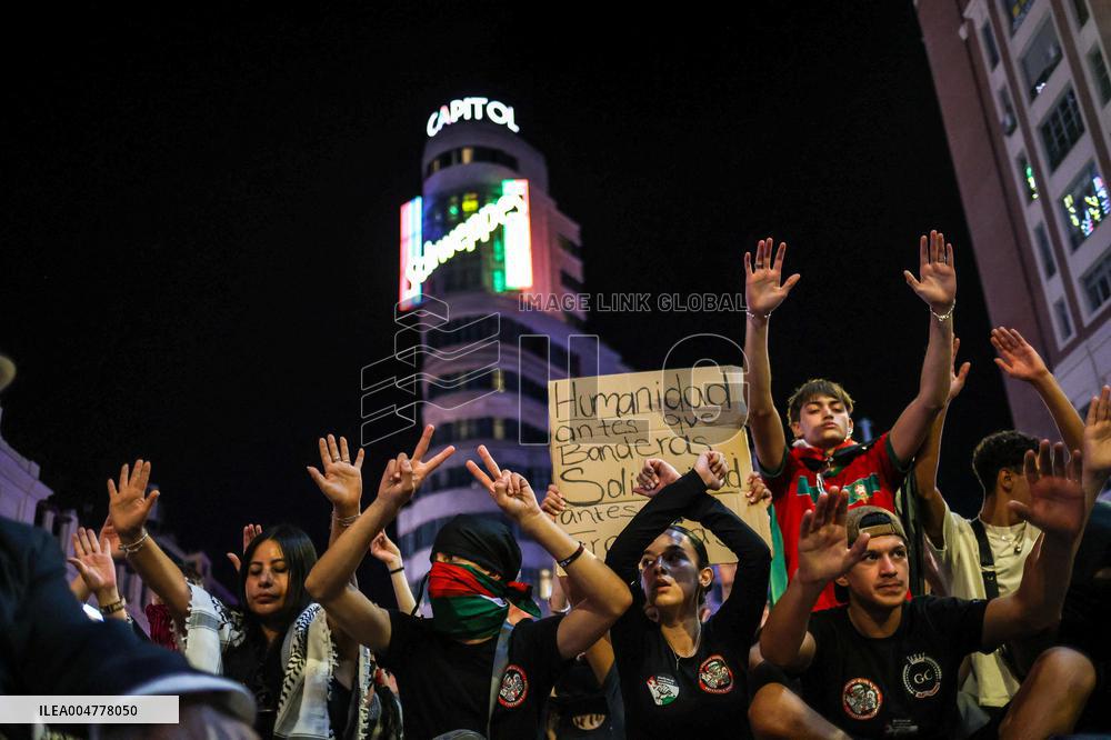 Demonstration in Support of Palestine Across Spain