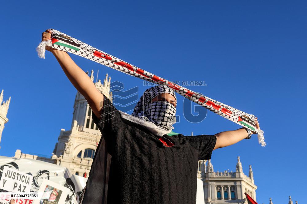 Demonstration in Support of Palestine Across Spain
