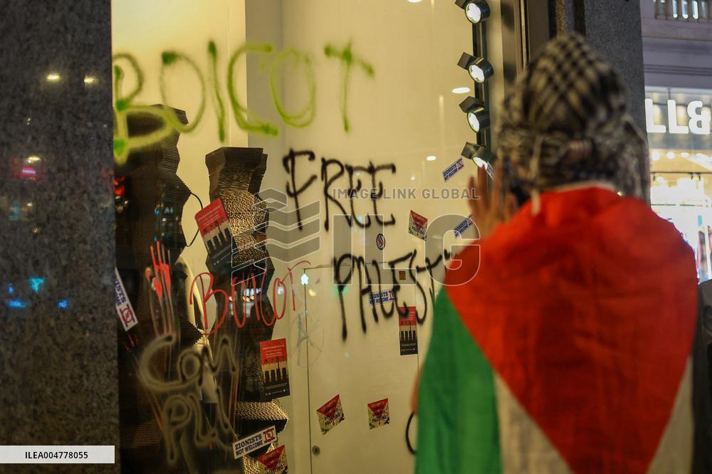 Demonstration in Support of Palestine Across Spain