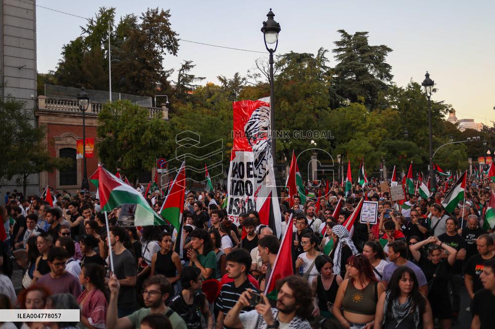 Demonstration in Support of Palestine Across Spain