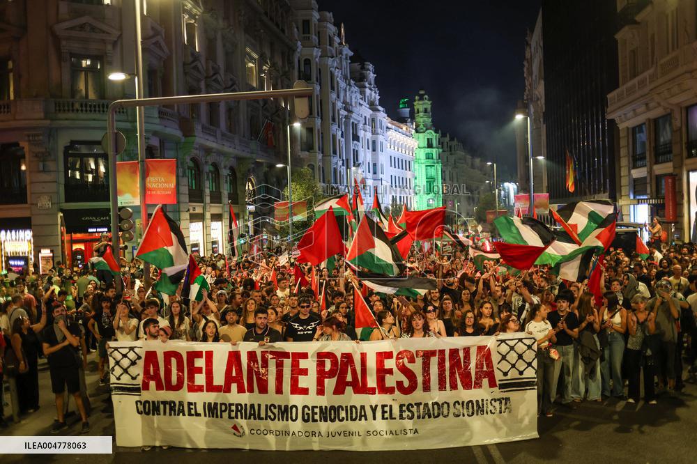 Demonstration in Support of Palestine Across Spain