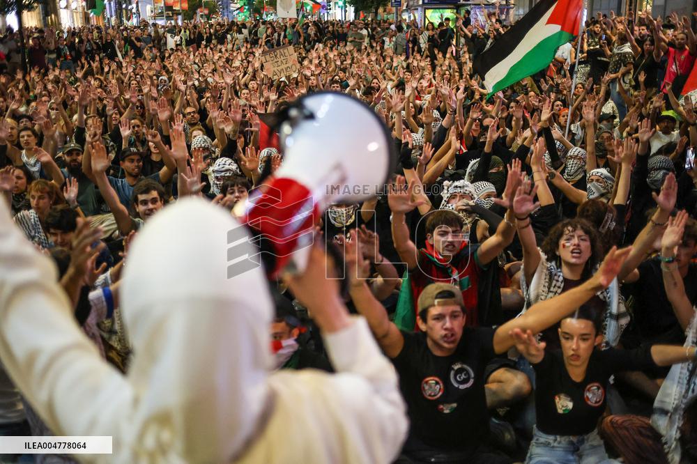 Demonstration in Support of Palestine Across Spain