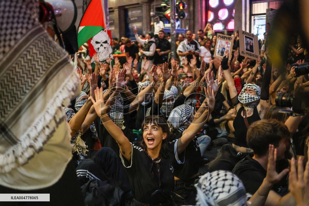 Demonstration in Support of Palestine Across Spain
