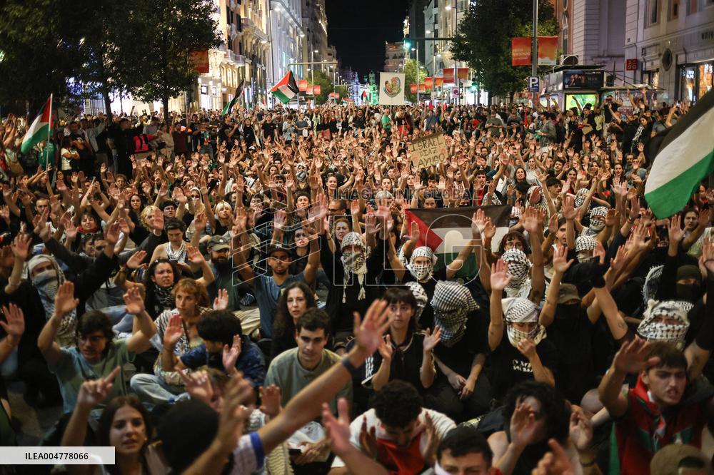 Demonstration in Support of Palestine Across Spain