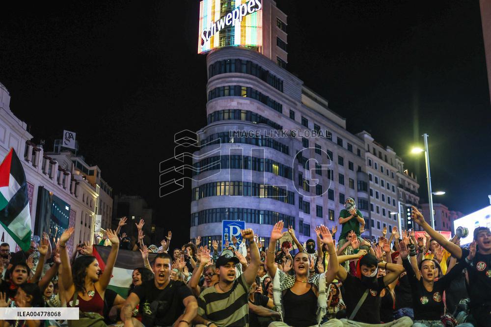 Demonstration in Support of Palestine Across Spain