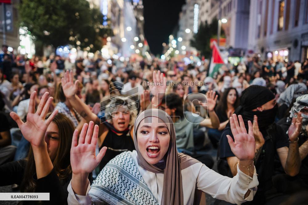 Demonstration in Support of Palestine Across Spain