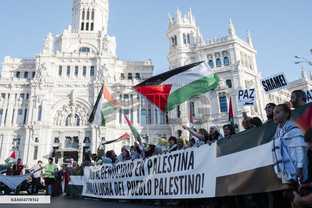 Demonstration in Support of Palestine Across Spain
