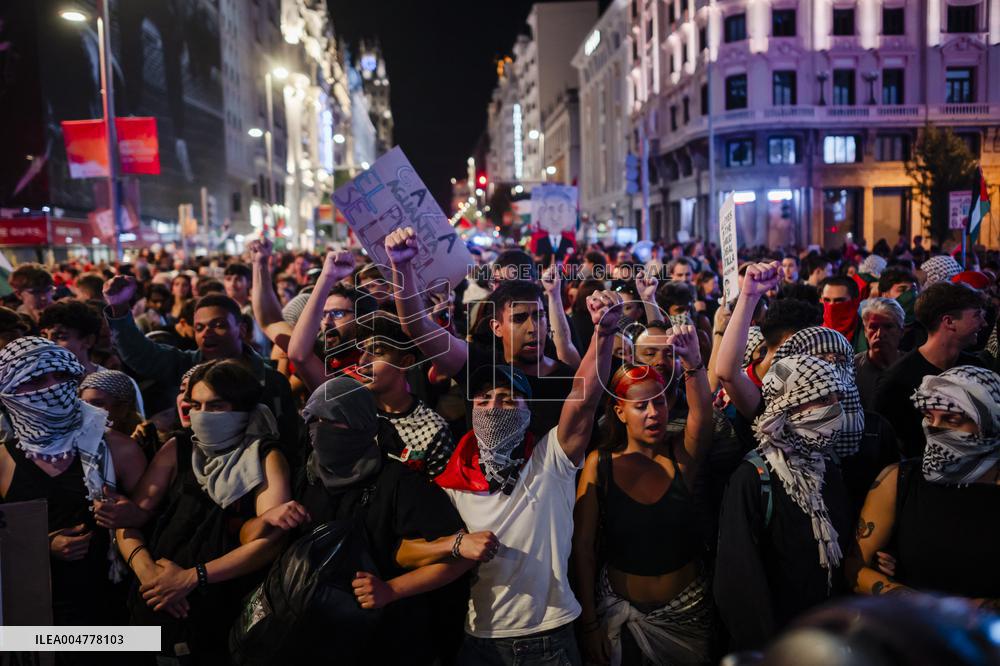 Demonstration in Support of Palestine Across Spain