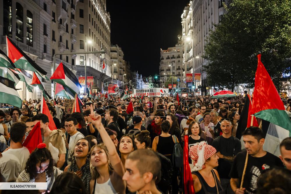 Demonstration in Support of Palestine Across Spain