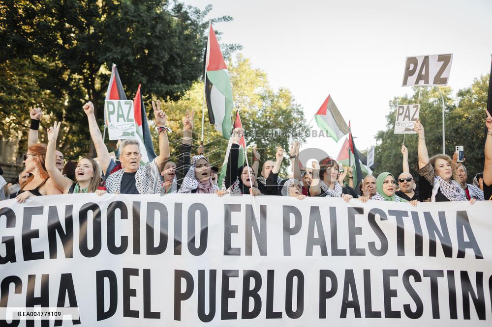 Demonstration in Support of Palestine Across Spain