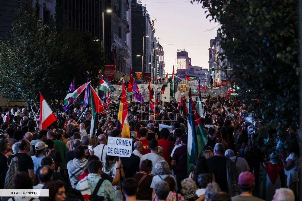 Demonstration in Support of Palestine Across Spain