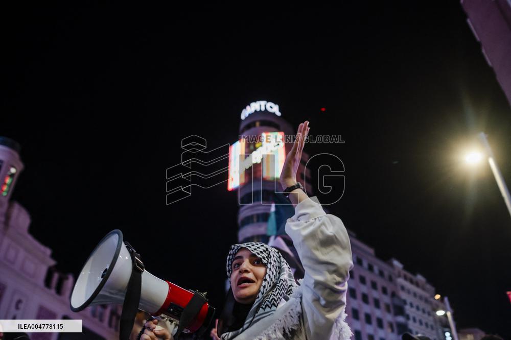 Demonstration in Support of Palestine Across Spain
