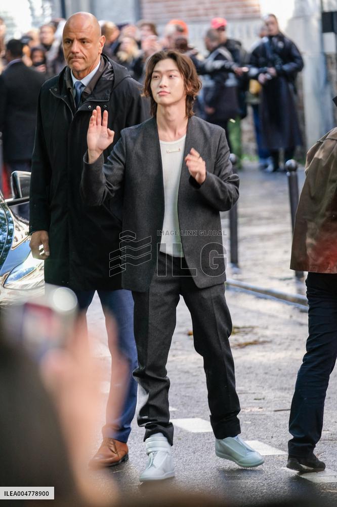 PFW - Sangwon Arrives At Maison Margiela Show
