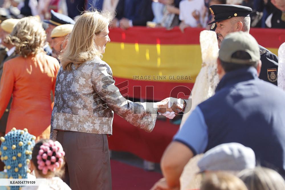 Infanta Elena de Borbon and Cristina de Borbon Attending Gran Homenaje - Madrid