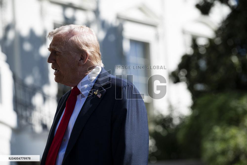 President Trump Departs The White House For Navy Celebration - DC