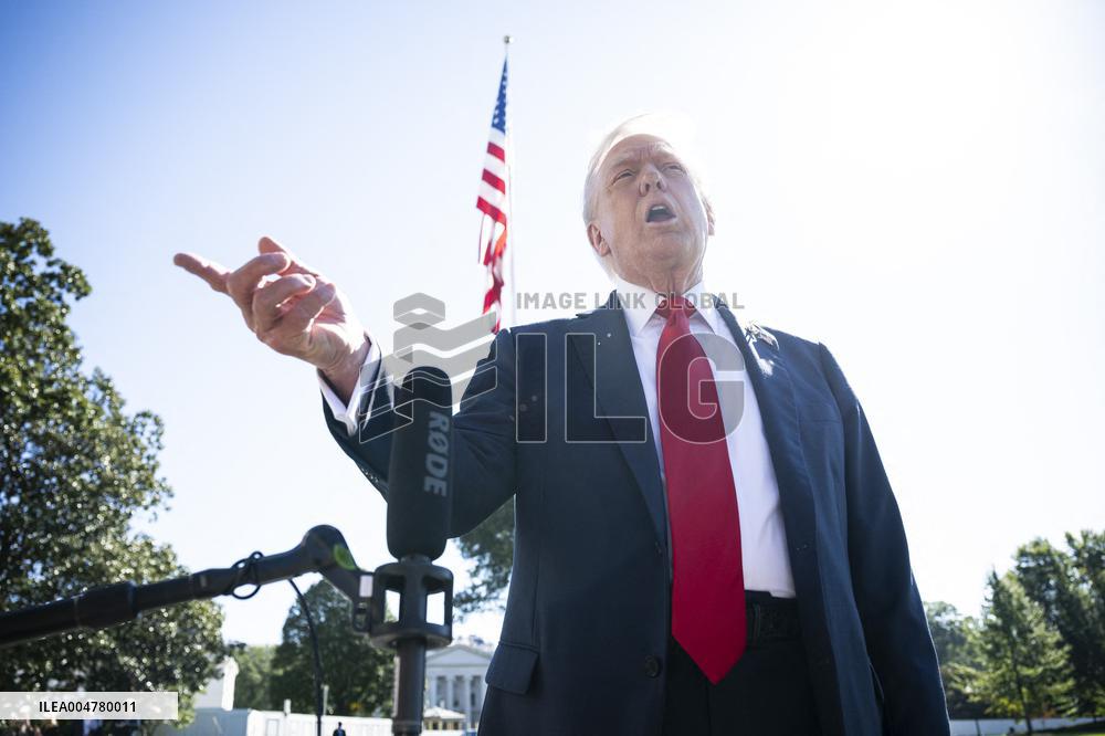 President Trump Departs The White House For Navy Celebration - DC