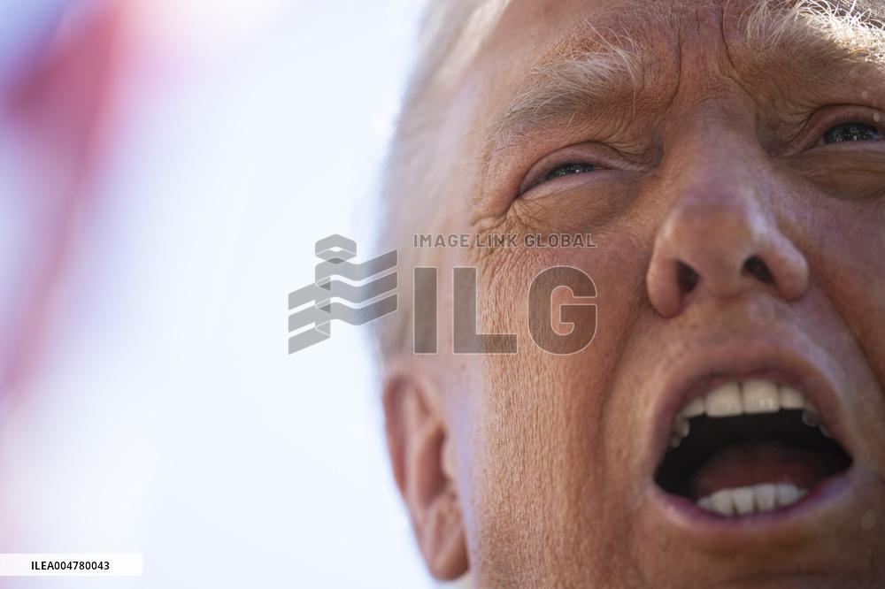 President Trump Departs The White House For Navy Celebration - DC
