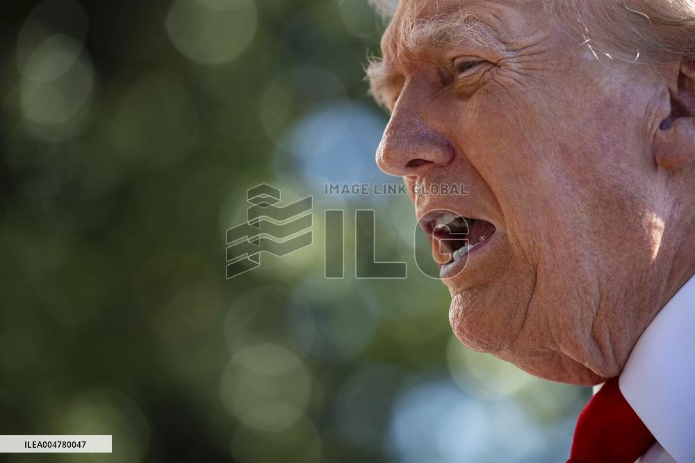 President Trump Departs The White House For Navy Celebration - DC