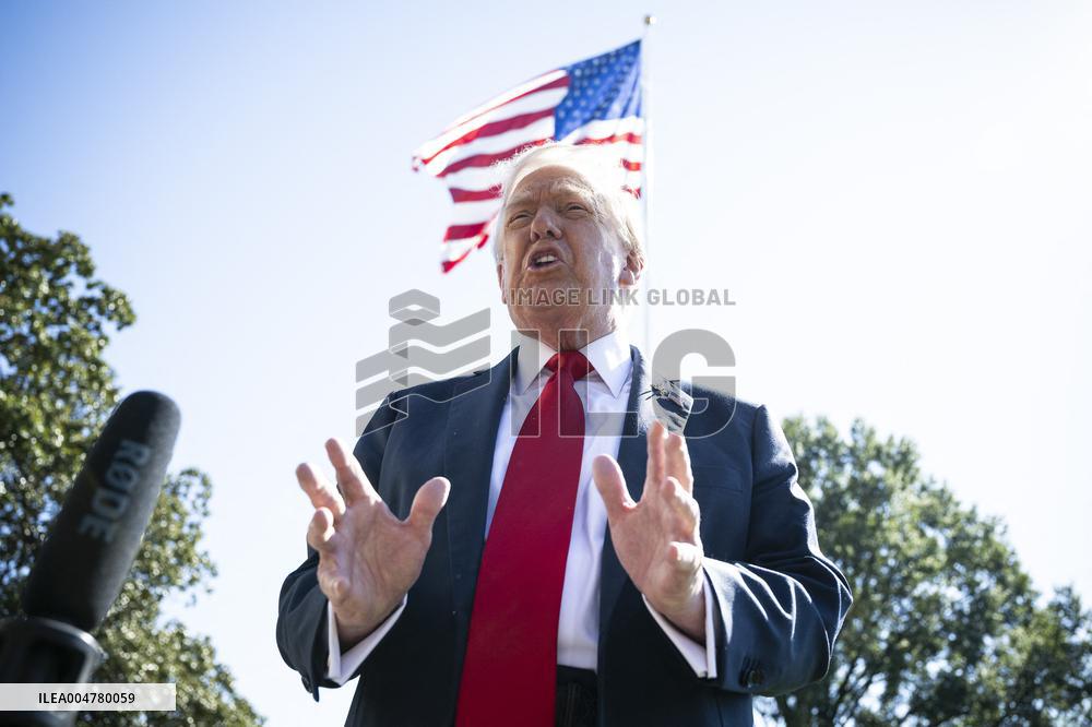 President Trump Departs The White House For Navy Celebration - DC
