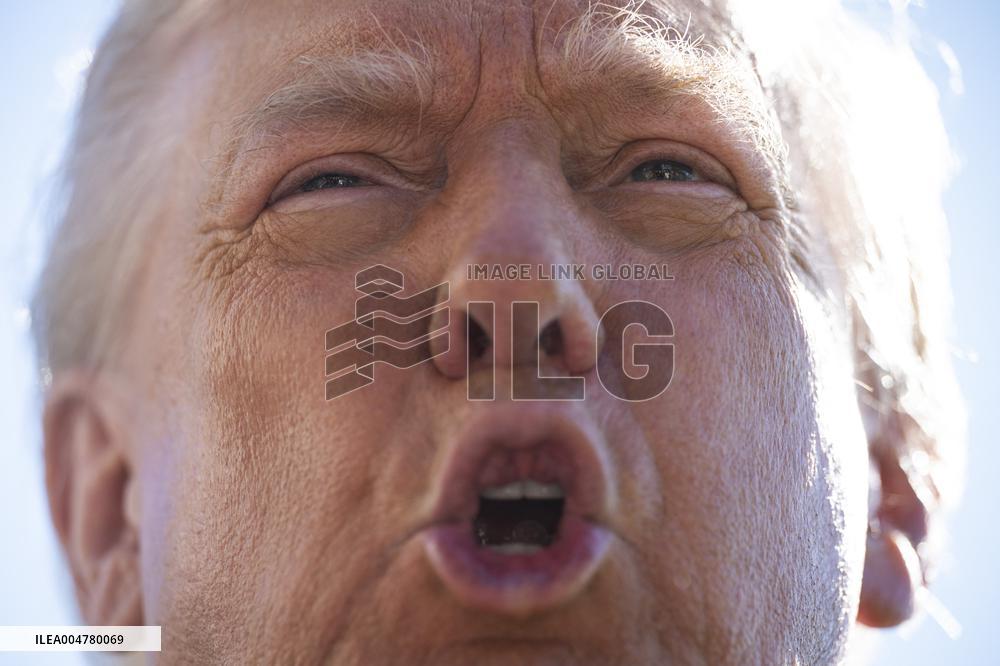 President Trump Departs The White House For Navy Celebration - DC