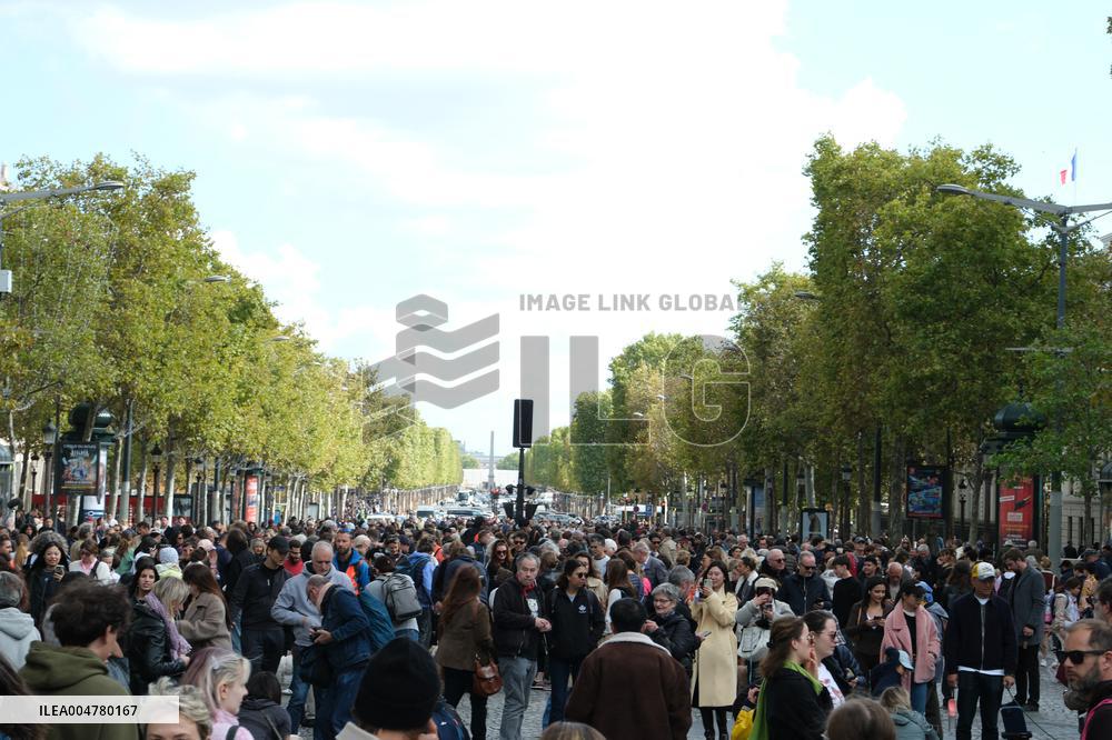 Animal Walk on the Avenue Des Champs Elysees - Paris
