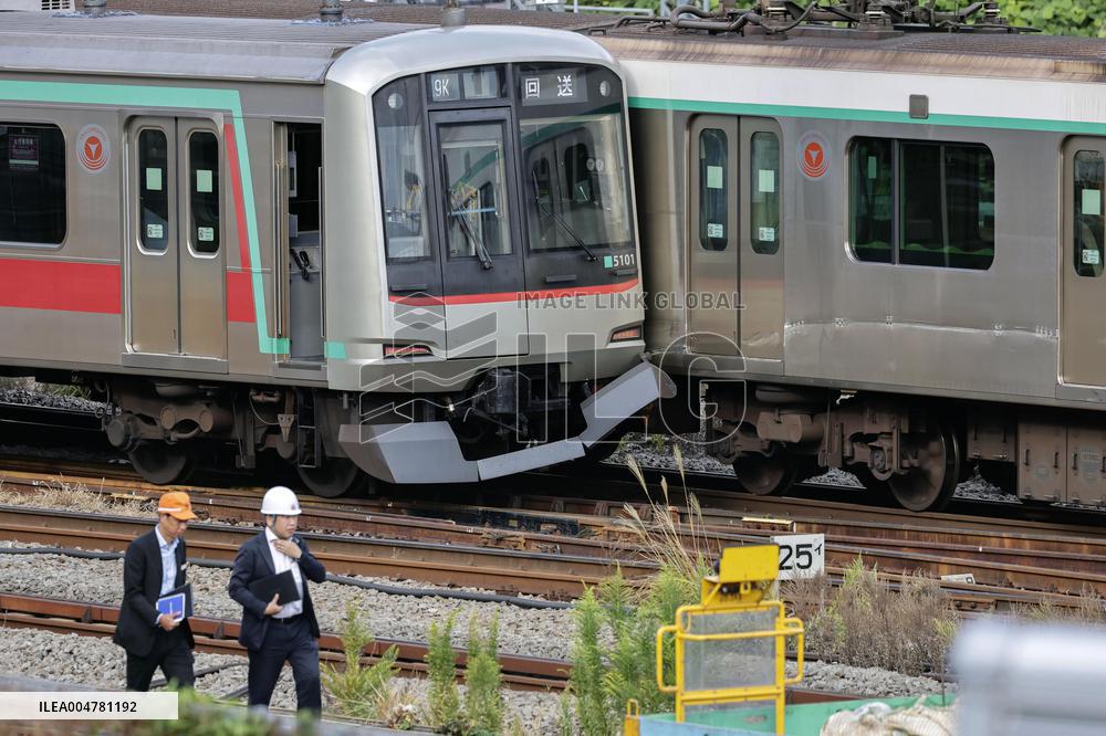 Train collides with out-of-service train near Tokyo