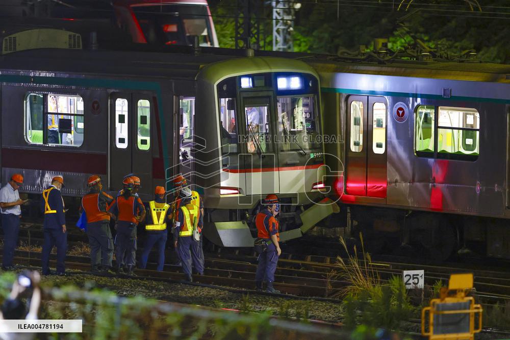 Train collides with out-of-service train near Tokyo