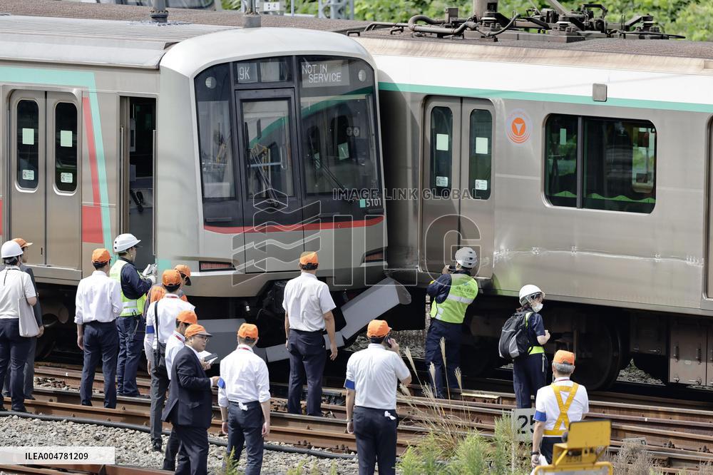 Train collides with out-of-service train near Tokyo