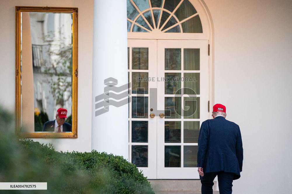 President Trump Speaks To Members Of The Media - DC