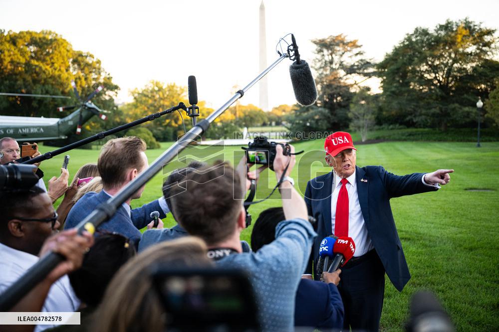 President Trump Speaks To Members Of The Media - DC