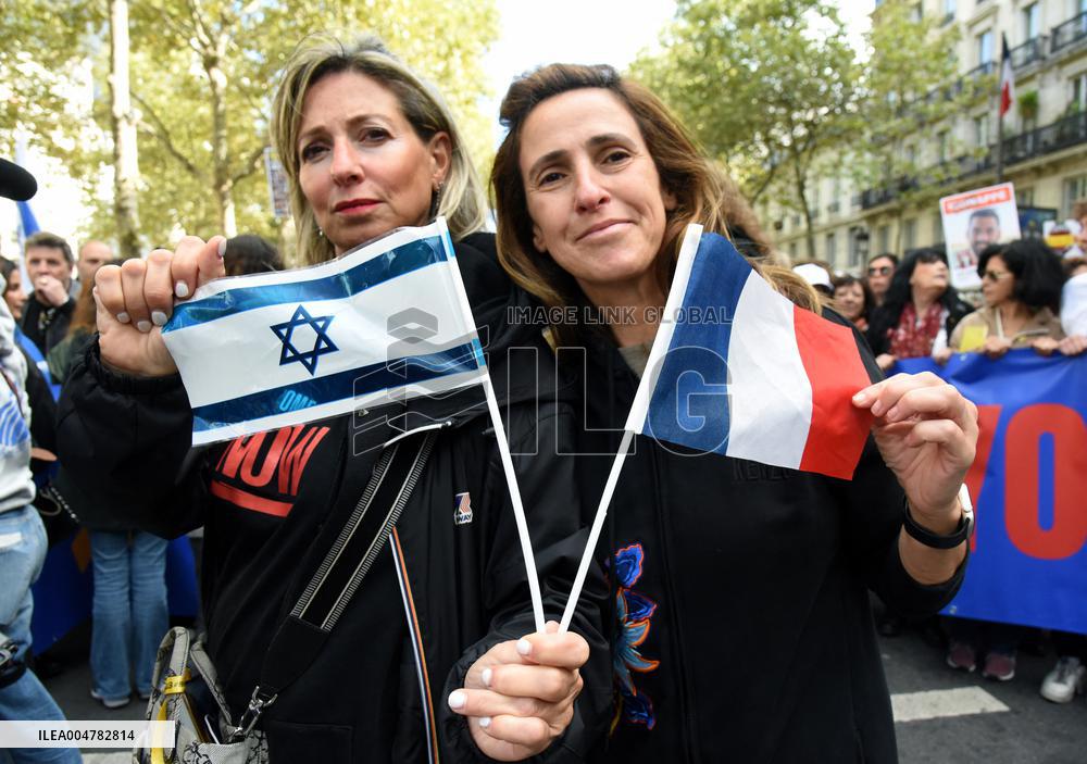 The Tous 7 Octobre Association Organizes A March For Hostages Held By Hamas - Paris