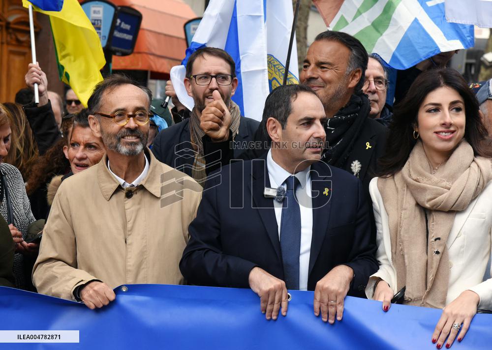 The Tous 7 Octobre Association Organizes A March For Hostages Held By Hamas - Paris